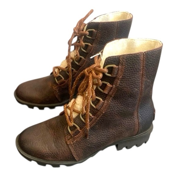 SOREL Phoenix Short Lace Cozy Boot #NL3415-282 BURRO Sz 6 - Picture 3 of 8